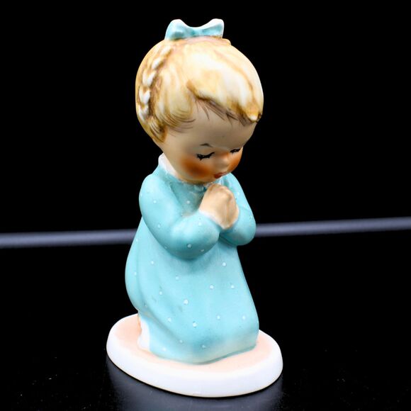 Vintage Goebel Praying Girl Figurine Bisque Porcelain Hand Painted German Statue - Picture 1 of 8